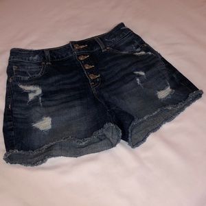 High waisted jean shorts